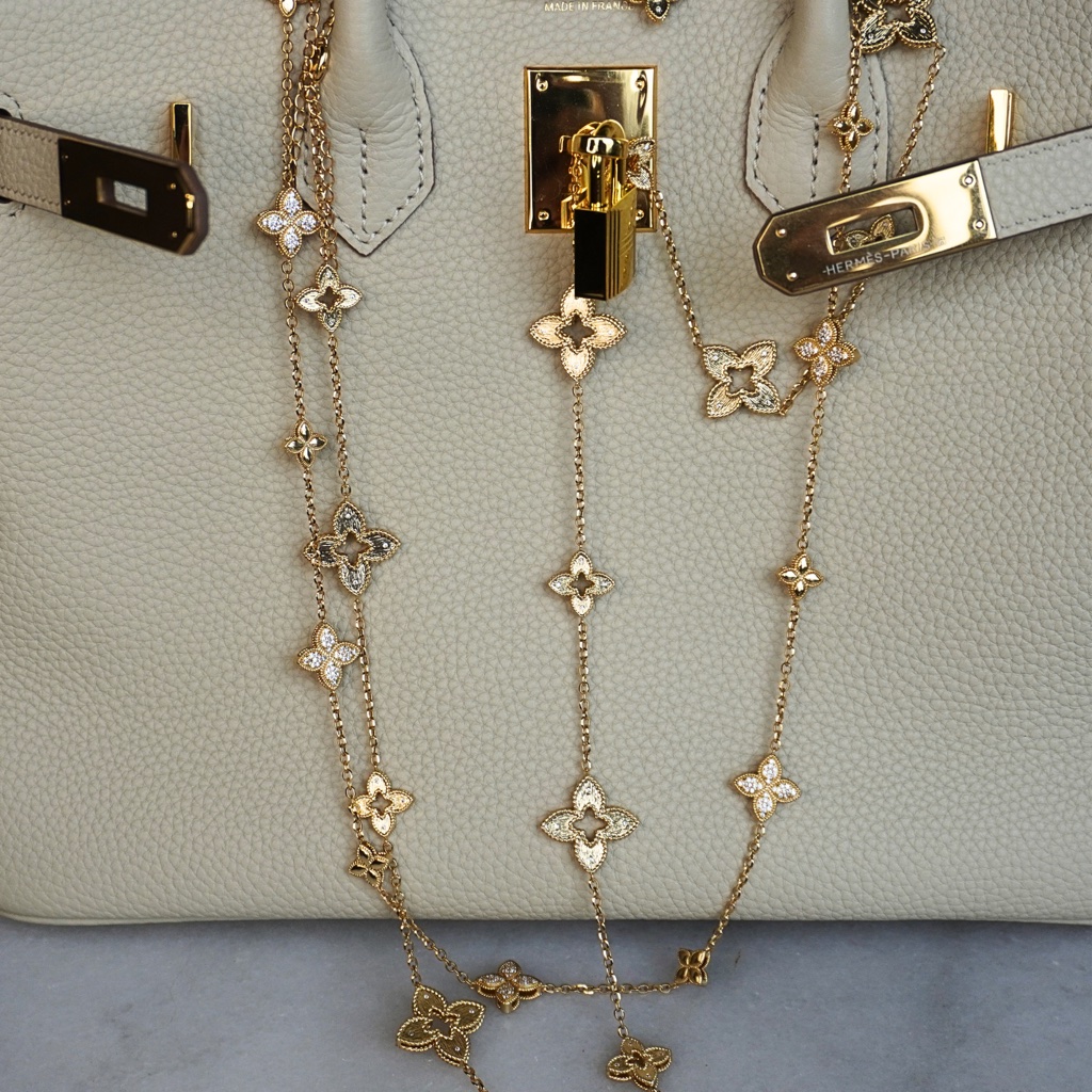 Princess Station Necklace 18k Yellow Gold Plated